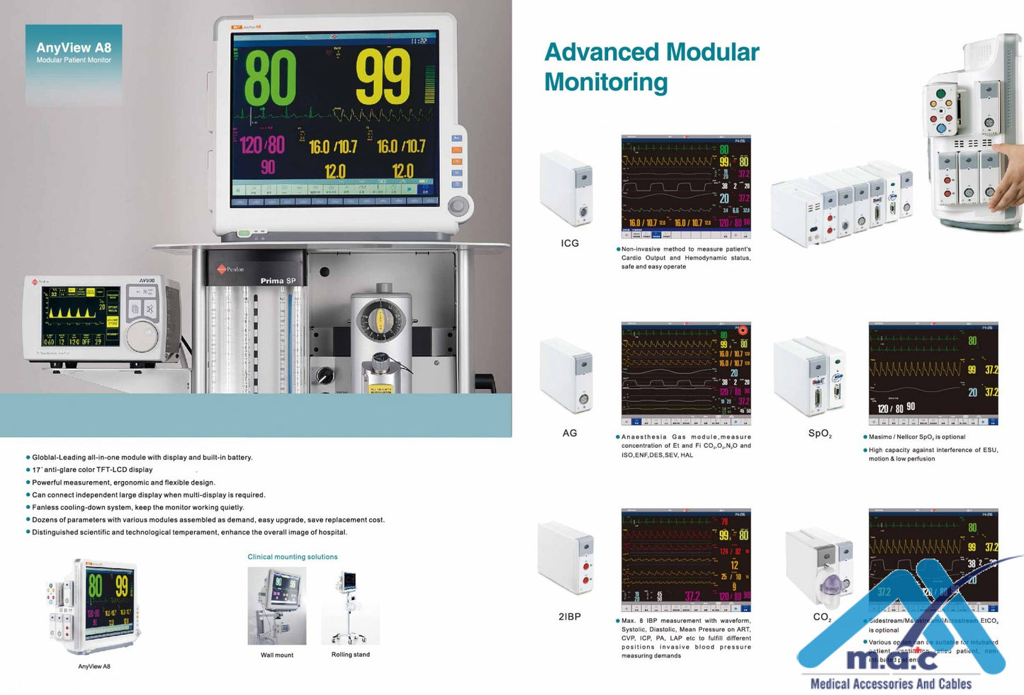 MAC A8 Modular Multi-Parameter Patient Monitor