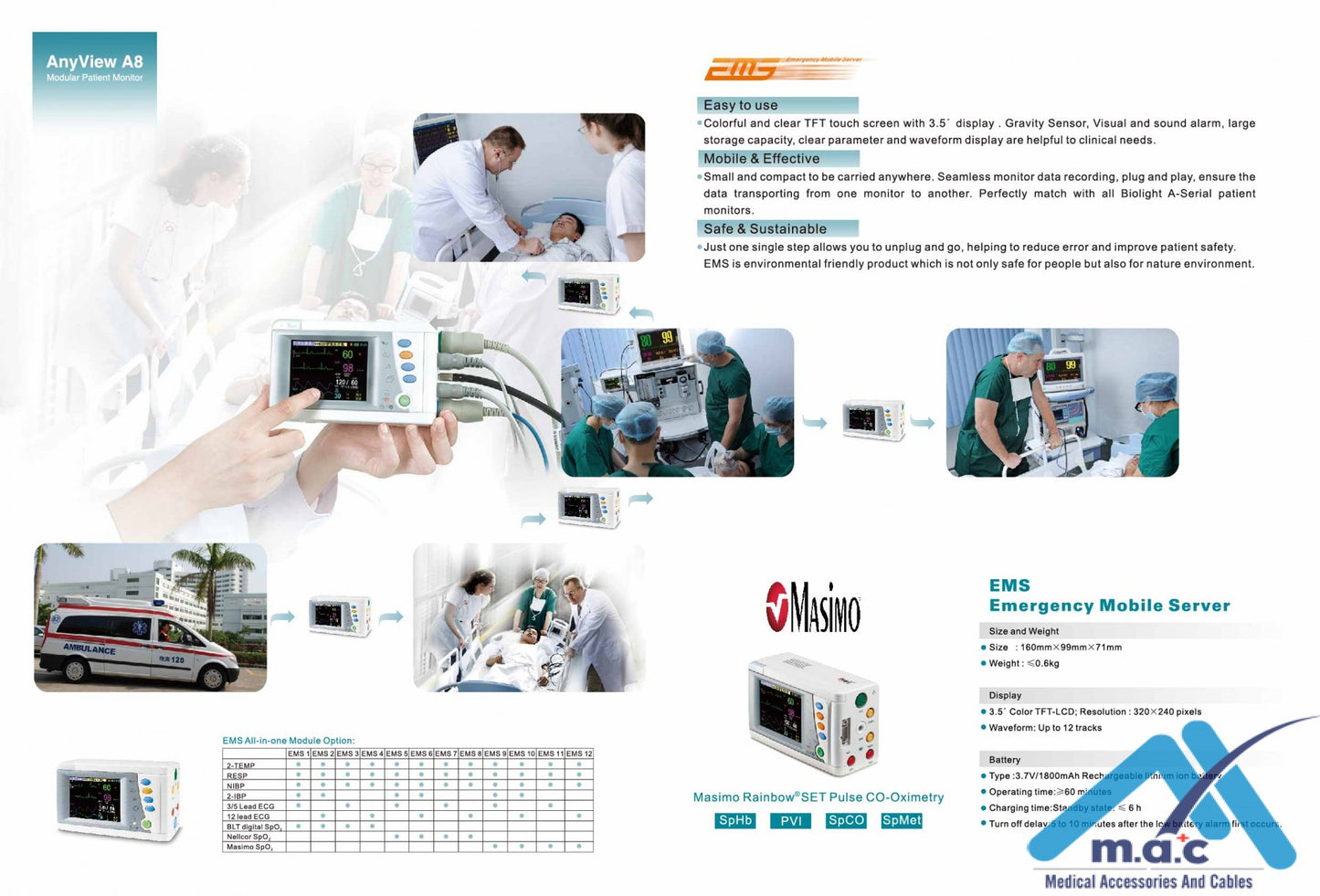 MAC A8 Modular Multi-Parameter Patient Monitor