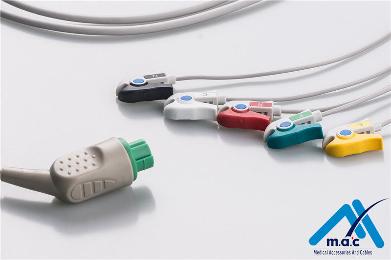 Compatible Disposable One Piece ECG Fixed Cable 25M92P-I
