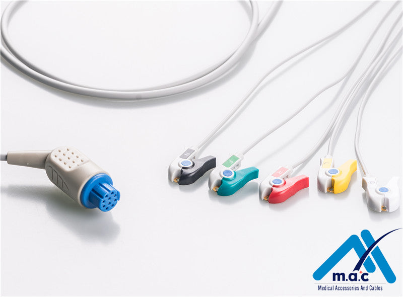 GE Healthcare - Datex - Ohmeda Compatible Disposable One Piece ECG Fixed Cable 25M95P-I