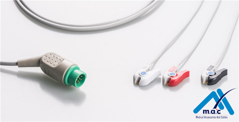 Kontron Compatible Disposable One Piece ECG Fixed Cable 23M98P