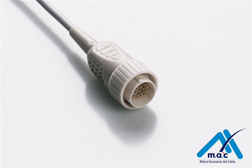 Kenz Compatible One Piece Reusable EKG Cable - AHA - PC-104