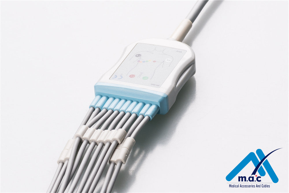 Mortara Compatible One Piece Reusable EKG Cable - AHA - 9293-021-50
