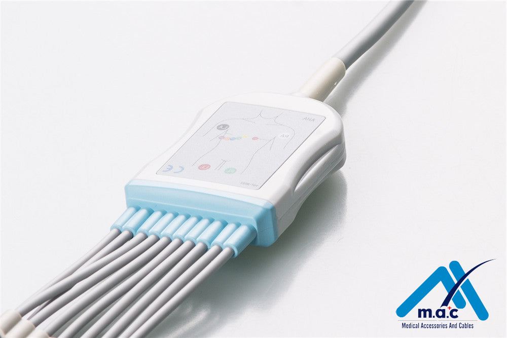 Mortara Compatible One Piece Reusable EKG Cable - AHA