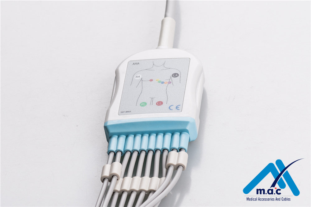 Mortara Compatible One Piece Reusable EKG Cable - AHA