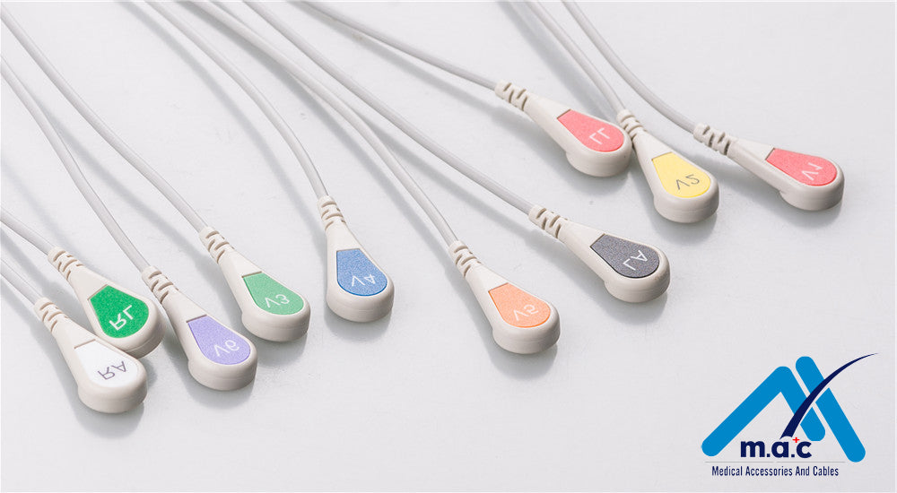 Mortara Compatible One Piece Reusable EKG Cable - AHA