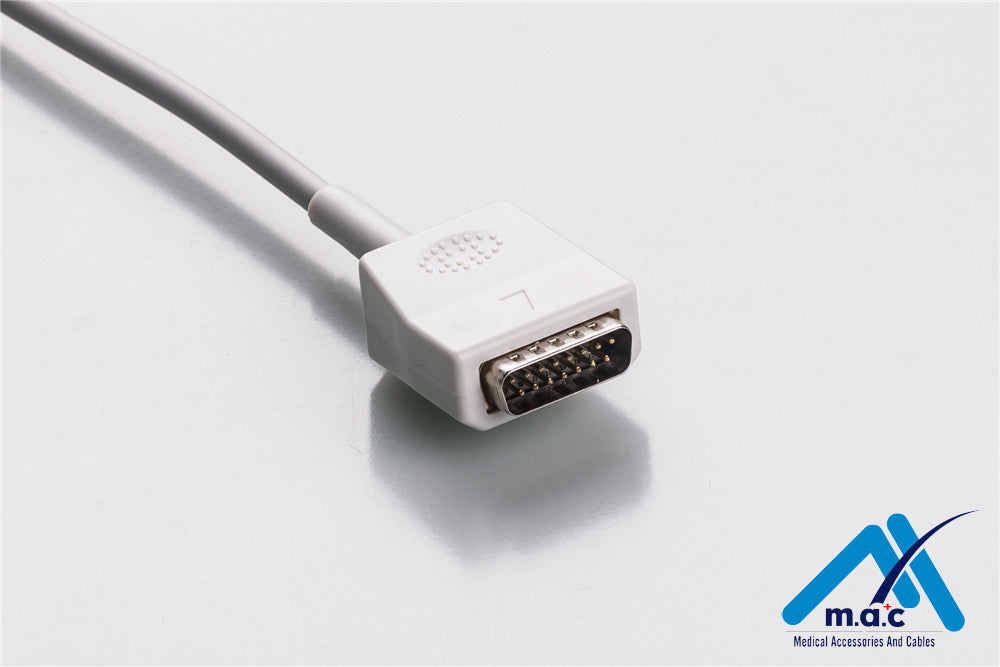 Nihon Kohden Compatible One Piece Reusable EKG Cable - AHA - 45502-NK