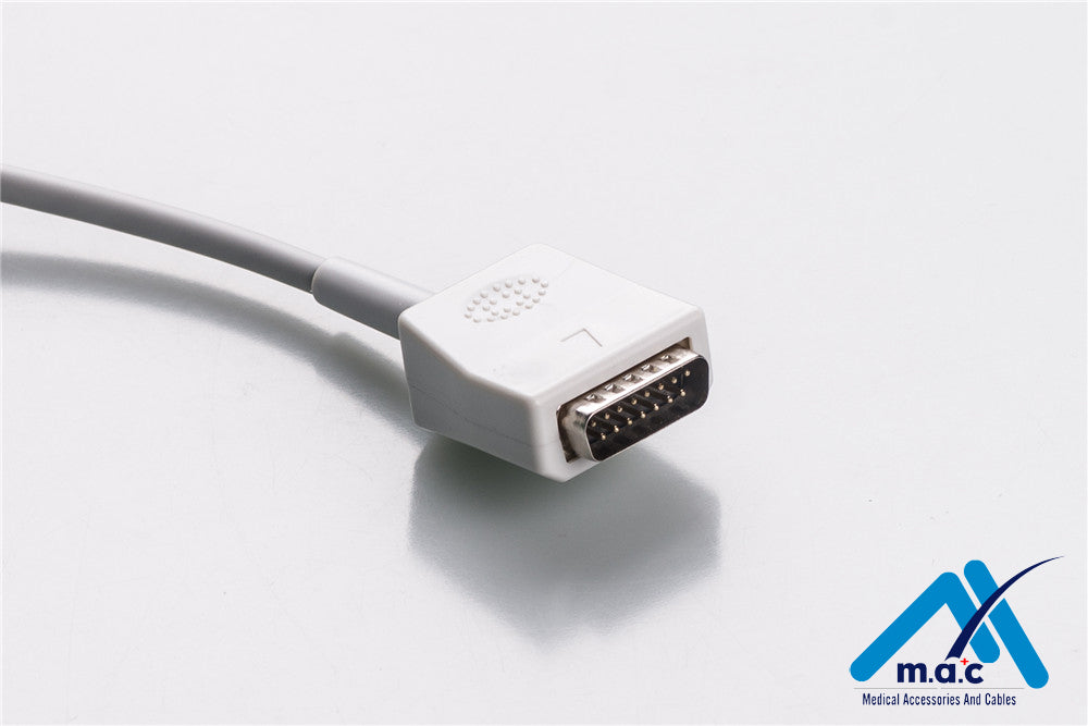 Nihon Kohden Compatible One Piece Reusable EKG Cable - AHA