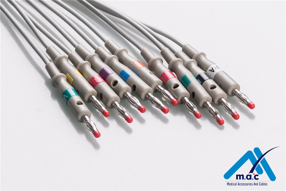 Nihon Kohden Compatible One Piece Reusable EKG Cable - AHA - BA-902D