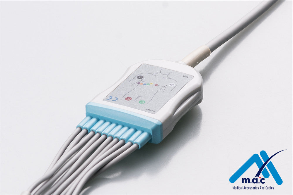 Nihon Kohden Compatible One Piece Reusable EKG Cable - AHA - BA-903D