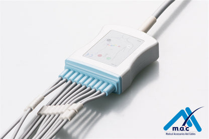 Quiton Compatible One Piece Reusable EKG Cable - AHA