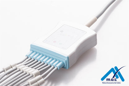 Burdick Compatible One Piece Reusable EKG Cable - AHA - 60-00180-01
