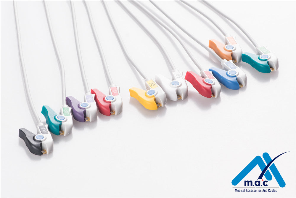 Burdick Compatible One Piece Reusable EKG Cable - AHA - 60-00180-01 E1M0RBK3-P