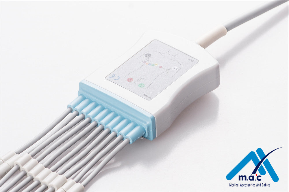 Edan Compatible One Piece Reusable EKG Cable - AHA - 01.57.107048