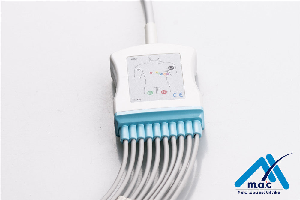 Edan Compatible One Piece Reusable EKG Cable - AHA