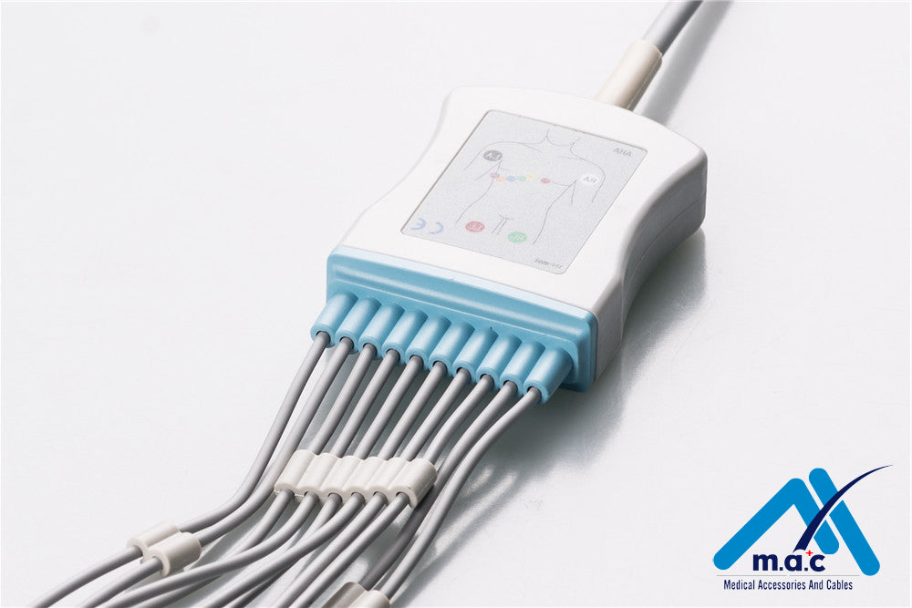 Philips Compatible One Piece Reusable EKG Cable - AHA