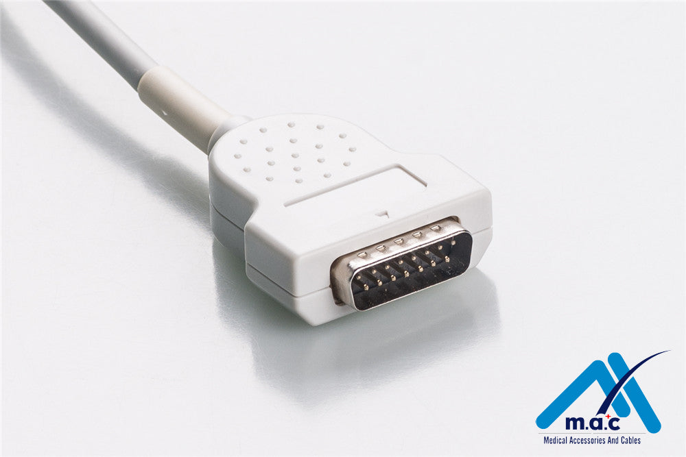 Marquette Compatible One Piece Reusable EKG Cable - AHA