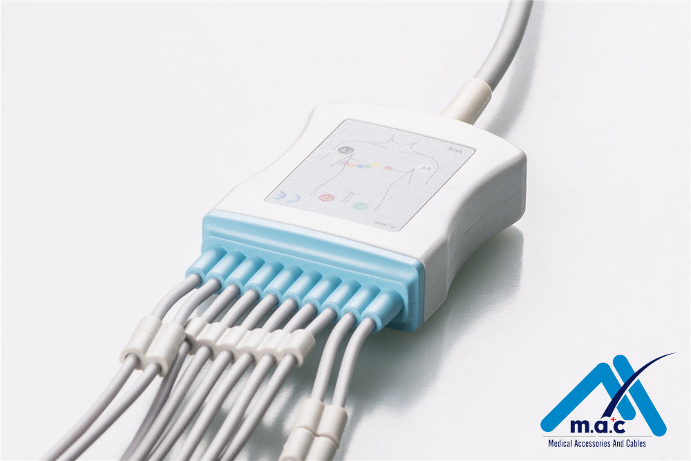 Marquette Compatible One Piece Reusable EKG Cable - AHA