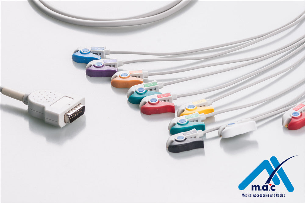 Marquette Compatible One Piece Reusable EKG Cable - AHA