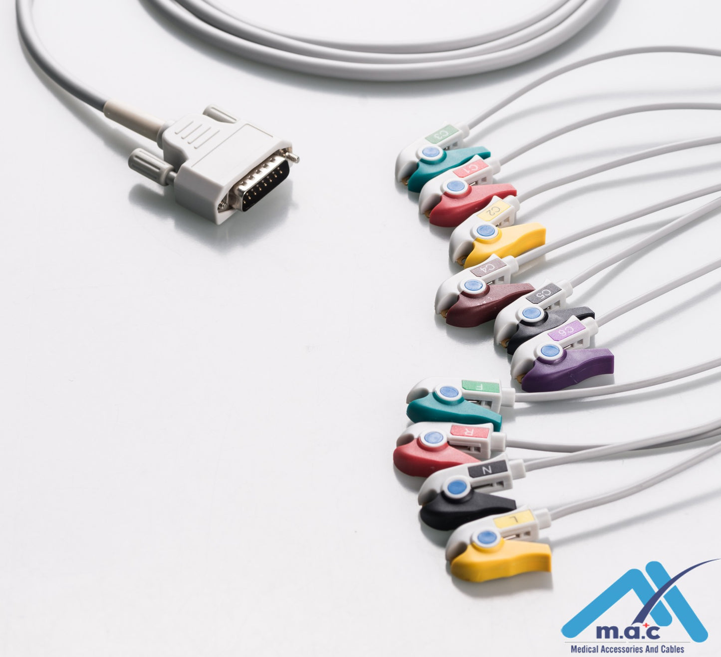 Nihon Kohden Reusable One Piece EKG Fixed Cable E1M0R-NK2-P/I