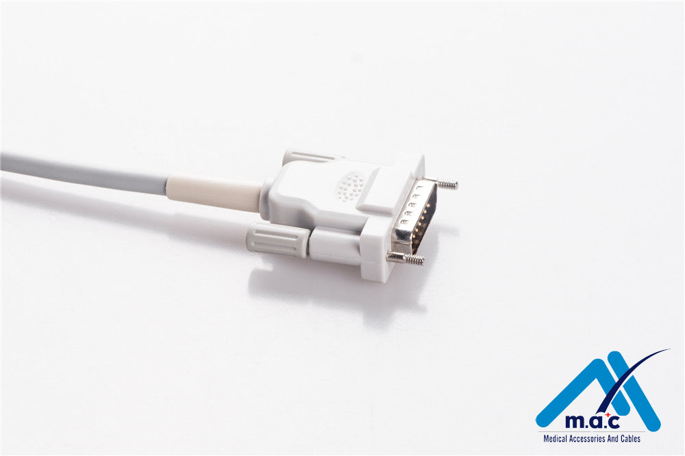 Schiller (Long Screw) Compatible One Piece Reusable EKG Cable - AHA - 2.400095