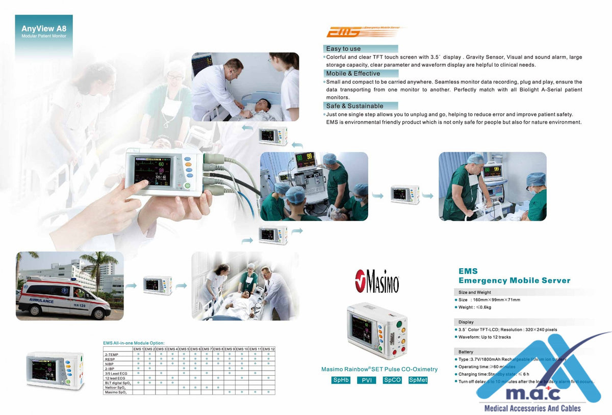 MAC A8 Modular Multi-Parameter Patient Monitor – Macmedcable
