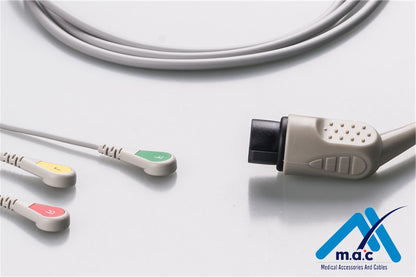 Compatible Disposable One Piece ECG Fixed Cable 23M07S-I