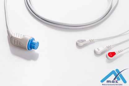 GE Healthcare - Datex - Ohmeda Reusable One Piece ECG Fixed Cable 23M95S