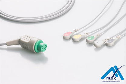 GE Healthcare>Datex>Ohmeda Compatible Disposable One Piece ECG Fixed Cable 25M92S-I