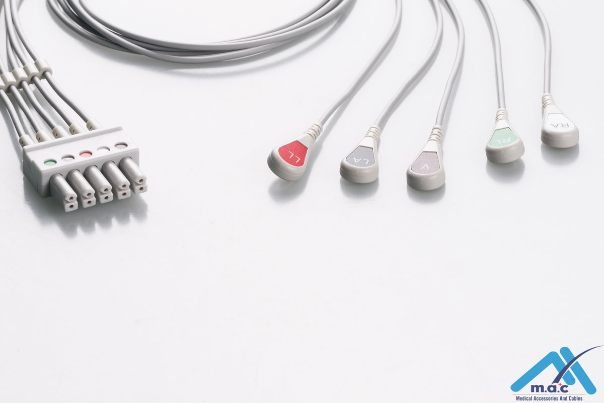 Midray Ecg Example Mindray Reusable ECG LeadWires MRMC5-90S – Macmedcable