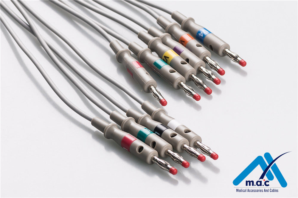 Fukuda Compatible One Piece Reusable EKG Cable - AHA