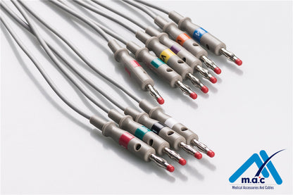 Fukuda Compatible One Piece Reusable EKG Cable - AHA