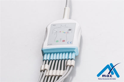 Mortara Compatible One Piece Reusable EKG Cable - AHA