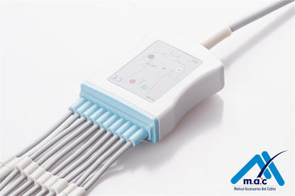 Edan Compatible One Piece Reusable EKG Cable - AHA - 01.57.107048