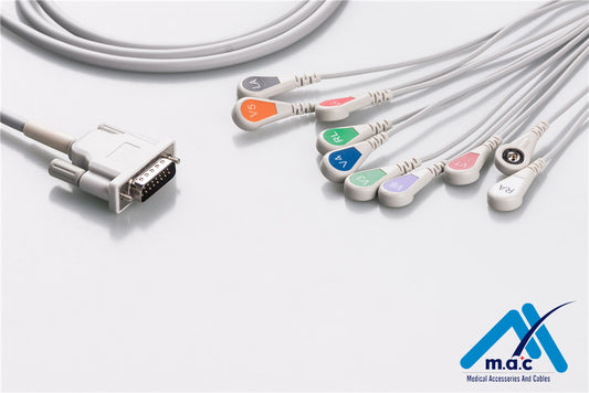 Philips Compatible One Piece Reusable EKG Cable - AHA