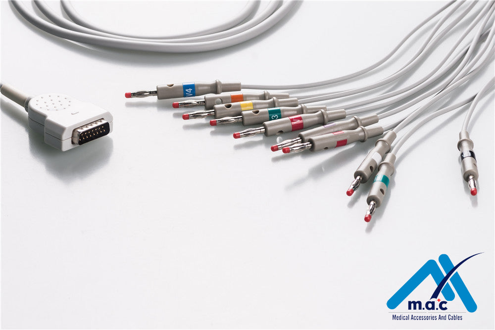 Marquette Compatible One Piece Reusable EKG Cable - AHA