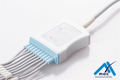 Schiller Compatible One Piece Reusable EKG Cable - AHA
